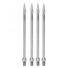 4Pcs Single Prong Fishing Harpoon Stainless Steel Fishing Spear Diving Spear Head Sharp Barbed Hook Fish Fork Fishing Tackle