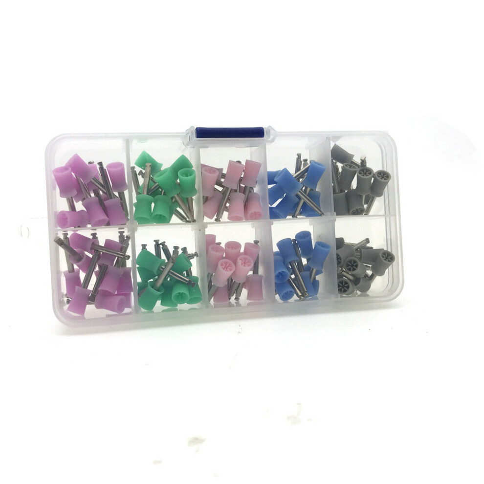 Wejoy 100Pcs Dental Prophy Cup Rubber Polish Polishing Tooth Latch Type Mixed Color For Dental Lab