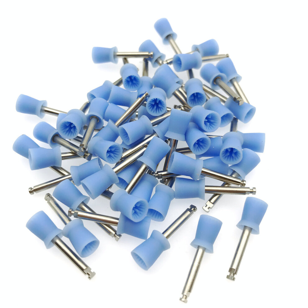 100Pcs Dental Polishing Polish Prophy Cup Brush Blue Color Latch Type 5063131564587