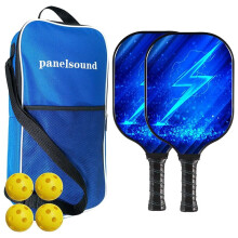 Pack Of 2 Pickleball Paddle Lightweight Pickleball Paddles,Thin&Quick Pickleball Rackets Set With Carrying Bag,4 Balls