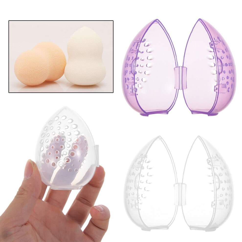 Wejoy New 1Pc Beauty Sponge Stand Storage Case Makeup Blender Puff Holder Empty Cosmetic Egg Shaped Rack Transparent Puffs Drying Box