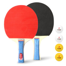 2PCS Ping Pong Paddles Table Tennis Rackets Ping Pong Bats Racket Set Long Handle with 4 Table Tennis Balls Training Accessories