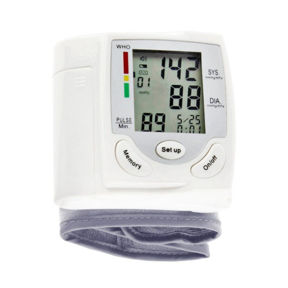 Wejoy White Automatic Digital Lcd Display Wrist Blood Pressure Monitor Heart Beat Rate Pulse Meter Measure Sphygmomanometer Carry