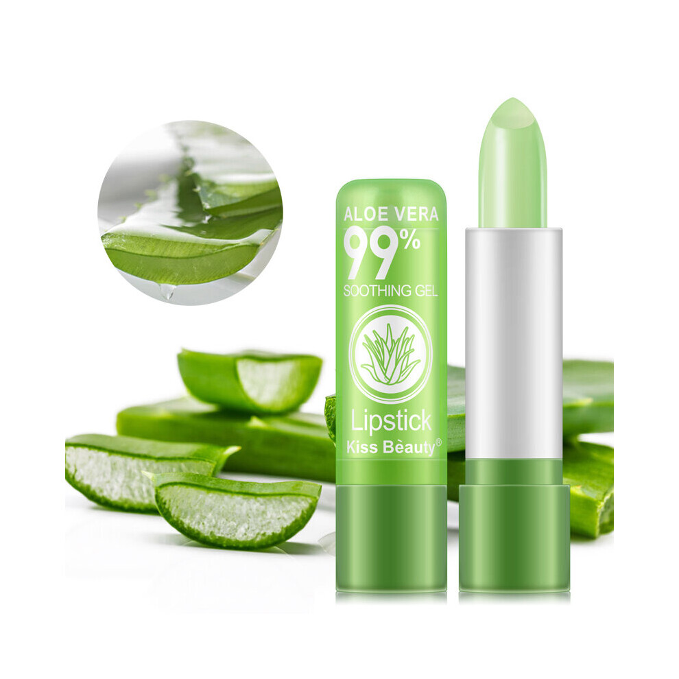 Wejoy 1Pc Aloe Vera Lip Balm Long-Lasting Moisture Lipstick Color Mood Changing Lip Care Moisturizing Lip Stick Anti Aging Cosmetic