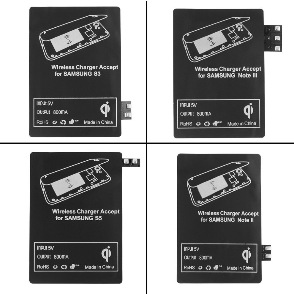 Qi Wireless Charger Charging Receiver Kit For Samsung Galaxy Smartphone Light 5063131628333