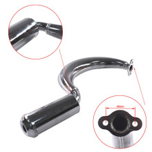 Chrome Banana Muffler Exhaust Pipe Fit For 49cc 66cc 80cc Motorized Bike Motor Part Replacement Exhaust Gas Safely Effectively