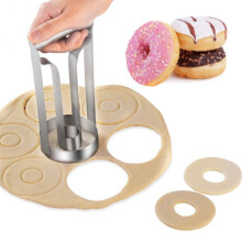 Creative DIY Donut Mold Cake Decorating Tools Stainless Steel Desserts Bread Cutter Kitchen DIY Stencil Doughnut Maker Mould