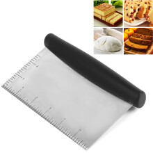 Multi-Purpose Bench Scraper Stainless Steel Pizza Dough Scraper Chopper Dough Cutter For Bread And Pizza Dough