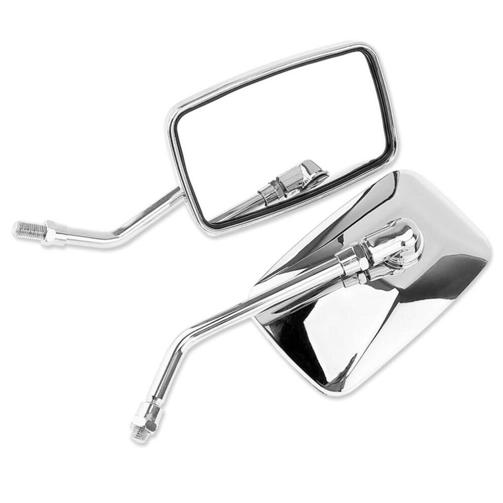 Universal Rectangle Aluminum Square Motorcycle Rearview Mirrors Electric Bike Motorbike Accessories Rearview Mirrors Silver 5063131497786