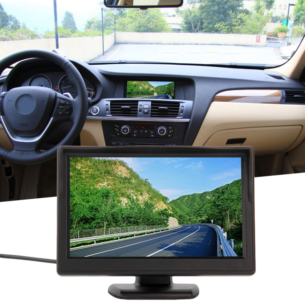 New 5" 480*272 Car Tft Lcd Monitor Screen 2Ch Video Reverse Camera White 5063131604894