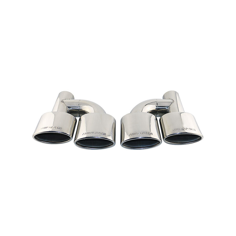 Interface 63Mm Dual Outlet Car Exhaust Tip Slant Rolled Edge Auto Muffler Tail Pipe Stainless Steel Universal Car Accessories 5063131443301