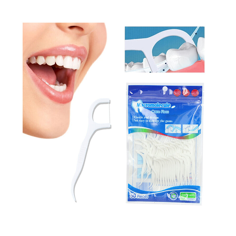 Wejoy 50 Pcs/Lot Disposable Dental Flosser Interdental Brush Teeth Stick Toothpicks Floss Pick Oral Gum Teeth Cleaning Care