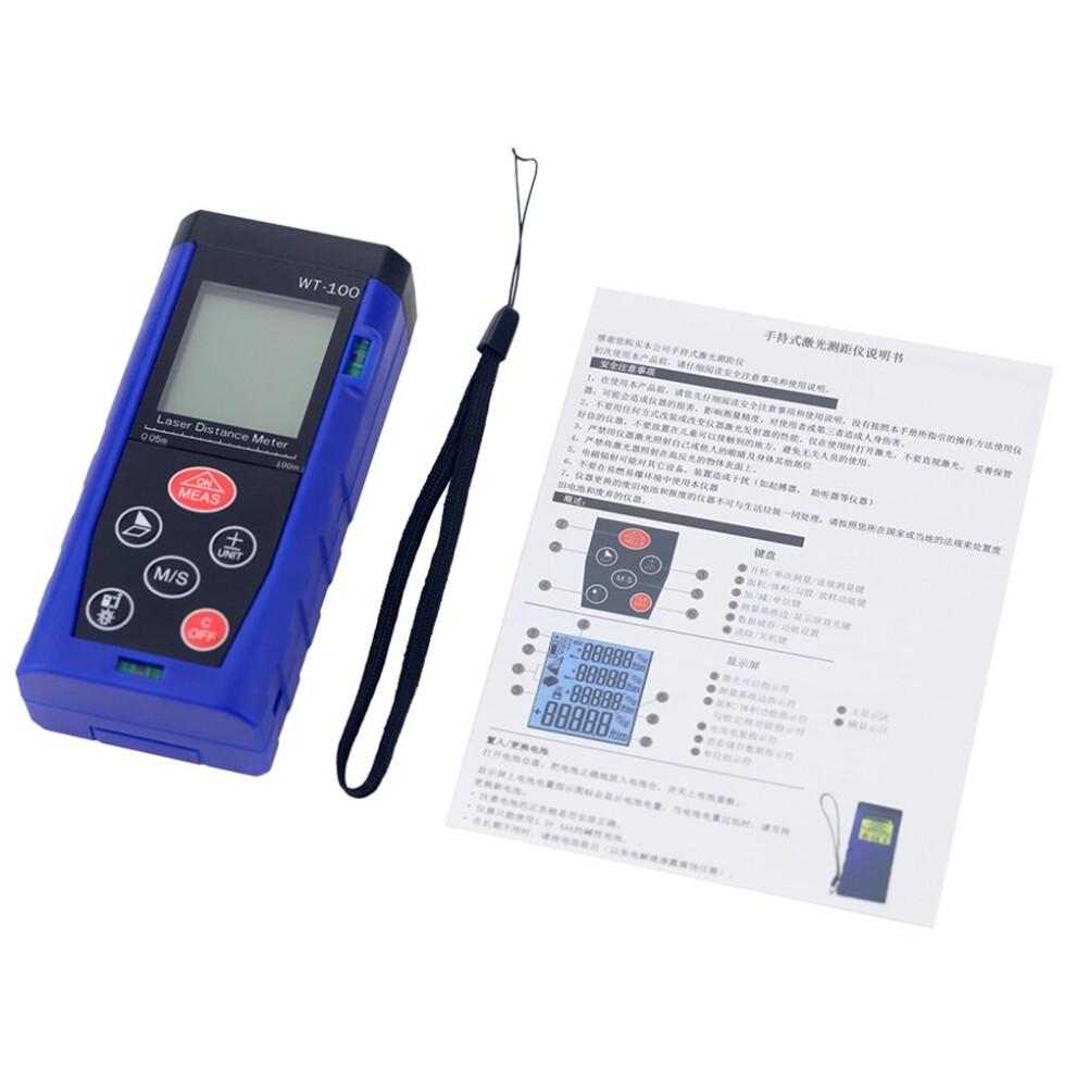 Laser Distance Meter 0.05-40M 60M 80M 100M Digital Range Finder Measure Tool 5063131588620