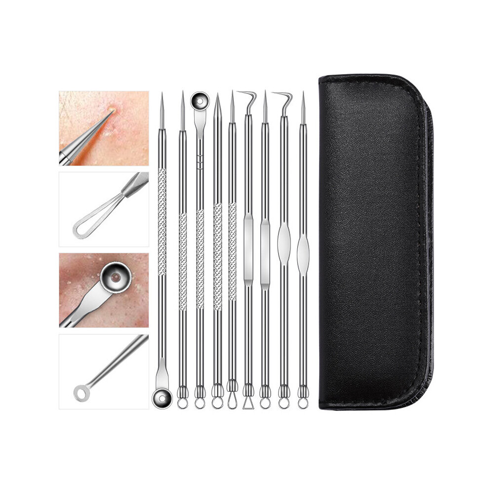 Wejoy 9Pcs Blackhead Remover Pimple Popper Tool Kit Zit Removing Tweezer Pimple Extractor Nose Acne Removal Tools Comedone Extractor