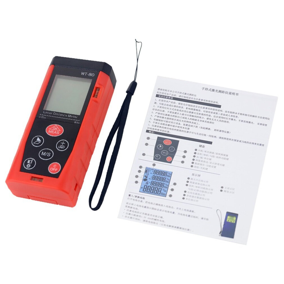 Laser Distance Meter 0.05-40M 60M 80M 100M Digital Range Finder Measure Tool 5063131588613