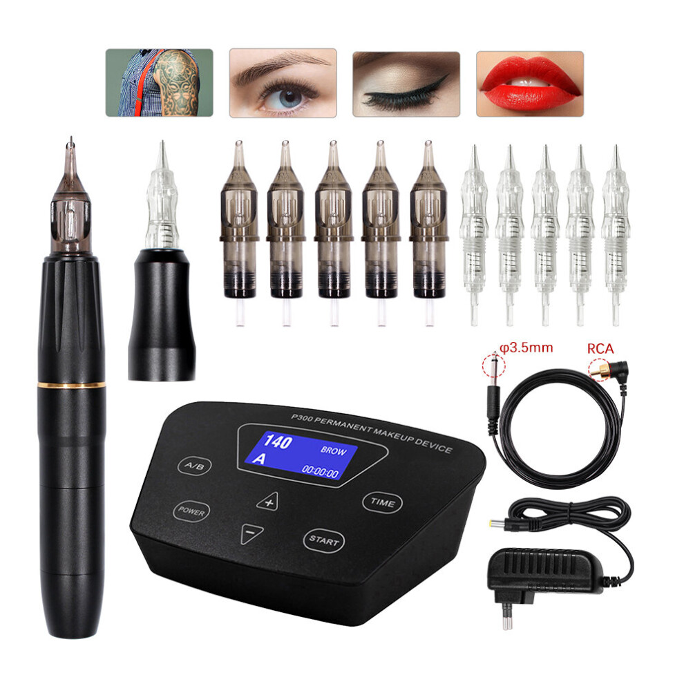 Wejoy Permanent Makeup Machine Pmu Machine Sets Rotary Tattoo Machine Pen Tattoo Kits For Eyebrow Machine With 2 Head P300