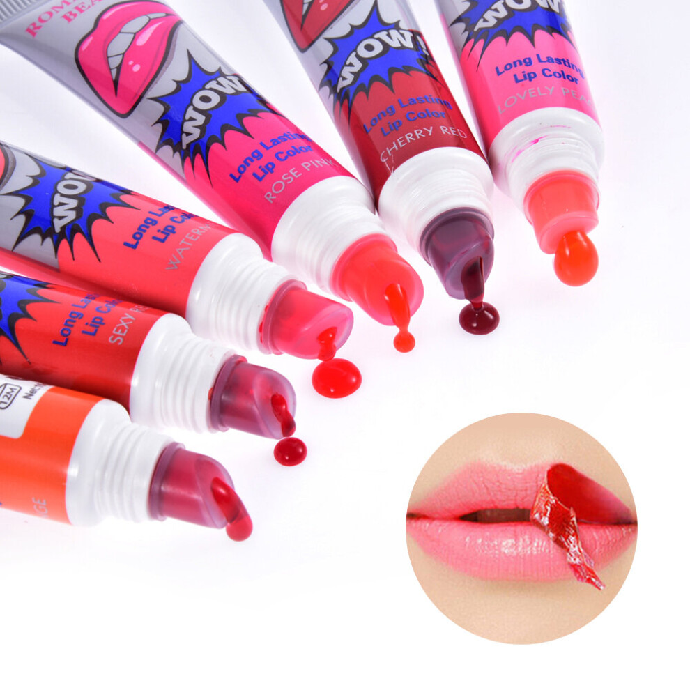 Wejoy Amazing 6 Colors Peel Off Liquid Lipstick Waterproof Long Lasting Lip Gloss Mask Moisturizer Makeup Tear Pull Lip Lint Cosmetic
