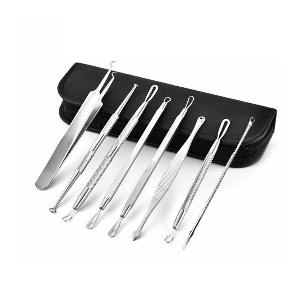 Wejoy 4/7/8Pcs Blackhead Remover Tool Acne Black Spots Needles Tweezer Pore Cleanser Vacum Comedone Pimple Blemish Extractor Kit