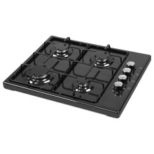Gas Cooker Cooktop Cooking Stove 4 Burner Kitchen Natural Gas Black Cookware Appliance Black Hob
