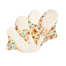 Happyflute 4 Pieces Bamboo Fiber Reusable Menstrual Period Cloth Sanitary Pad Waterproof Regular Flow Women Feminine Hygiene Pad