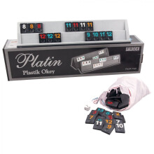 Plastic Rummy Set Board 2-4 Person Game High Quality Tiles Beautiful Motifs Camping Travel Entertainment Men Women