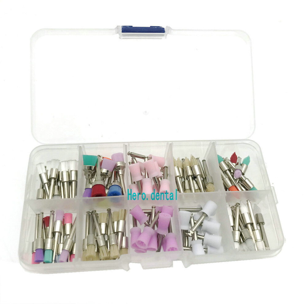 Wejoy 10 Mixed Types Disposable 100 Pcs Dental Prophy Brush Cup Polishing Polisher