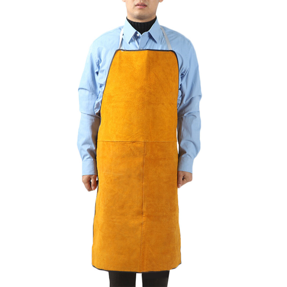 Sleeveless Unisex Brown Leather Welder Blacksmith Apron Heavy Duty Flame Retardant Welding Safety Workwear Protective Clothing 5063131557060