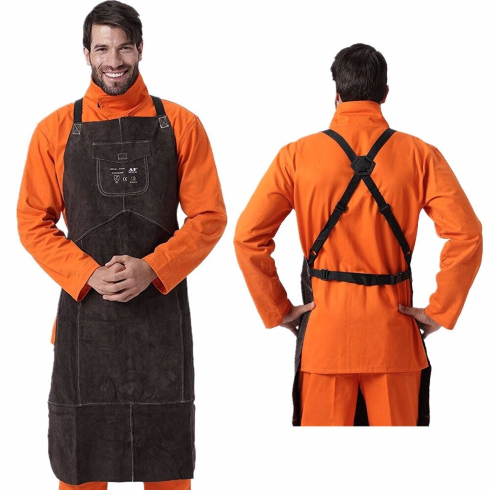 Welding Apron Premium Leather Welder Protect Clothing Carpenter Blacksmith Garden Cowhide Clothing Leather Working Apron 5063131557084