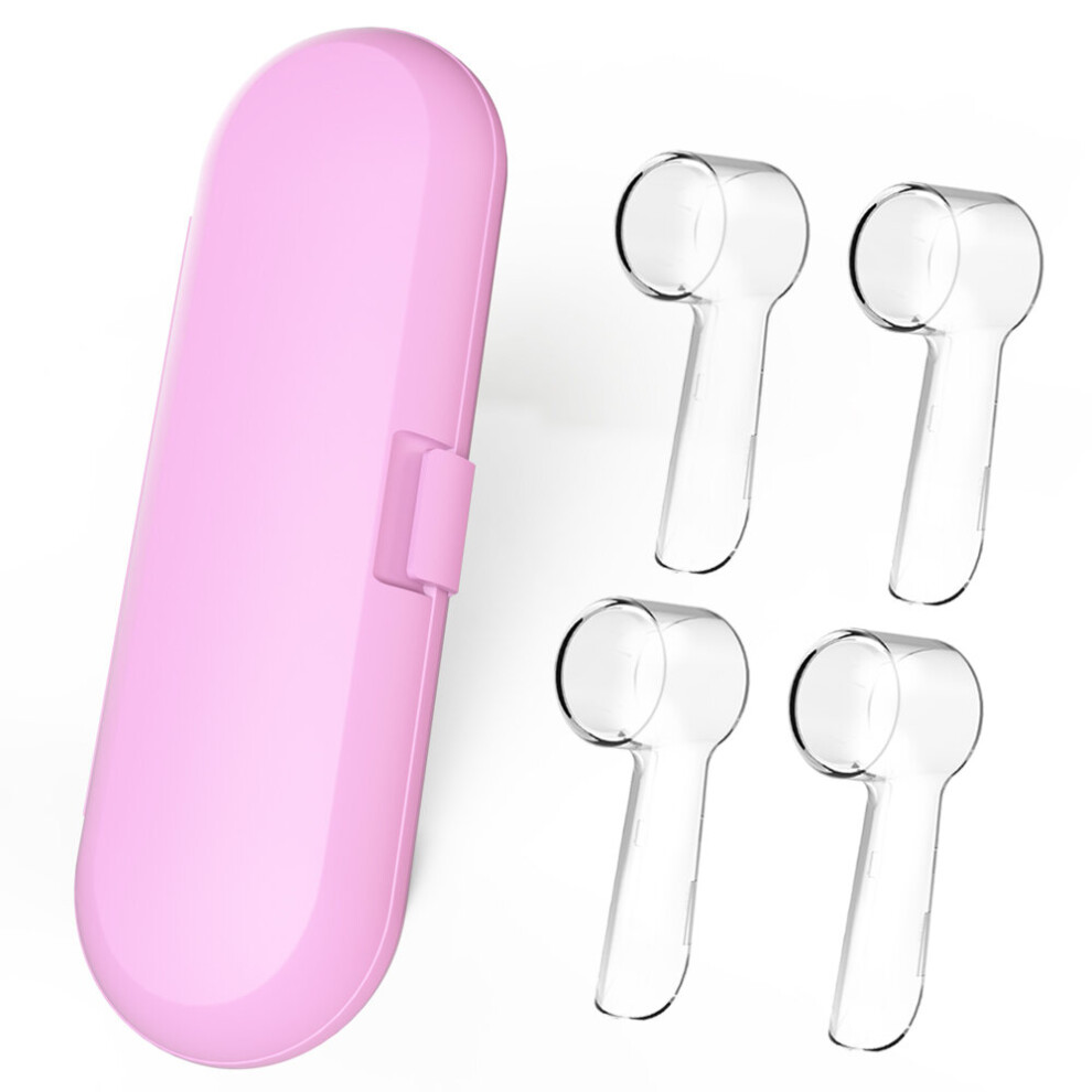 Wejoy Electric Toothbrush Travel Case For Oral-B Toothbrushes With 4 Pcs Toothbrush Head Covers Fit For Oral B Toothbrush Heads