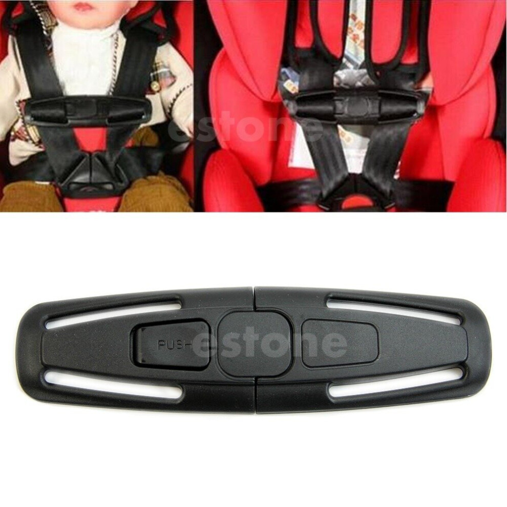 Wejoy Durable Black Car Baby Safety Seat Strap Belt Harness Chest Child Clip Safe Buckle 1Pc