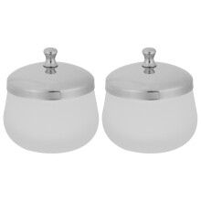 2pcs Matte Glass Dappen Dish Cup Acrylic Liquid Powder Container Nail Art Tool