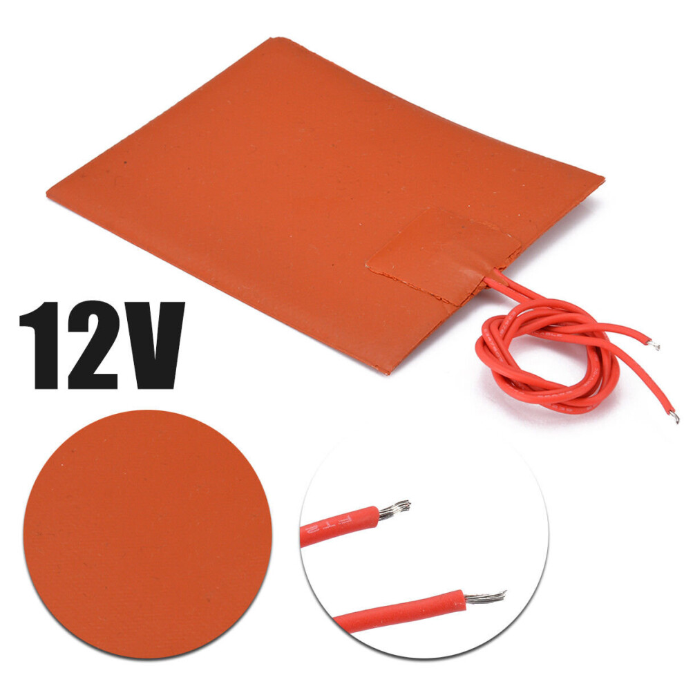 Wejoy 12V Dc 80X100mm 20W Flexible Waterproof Silicon Silicone Rubber Heater Bed Heating Pad For 3D Printer Heater