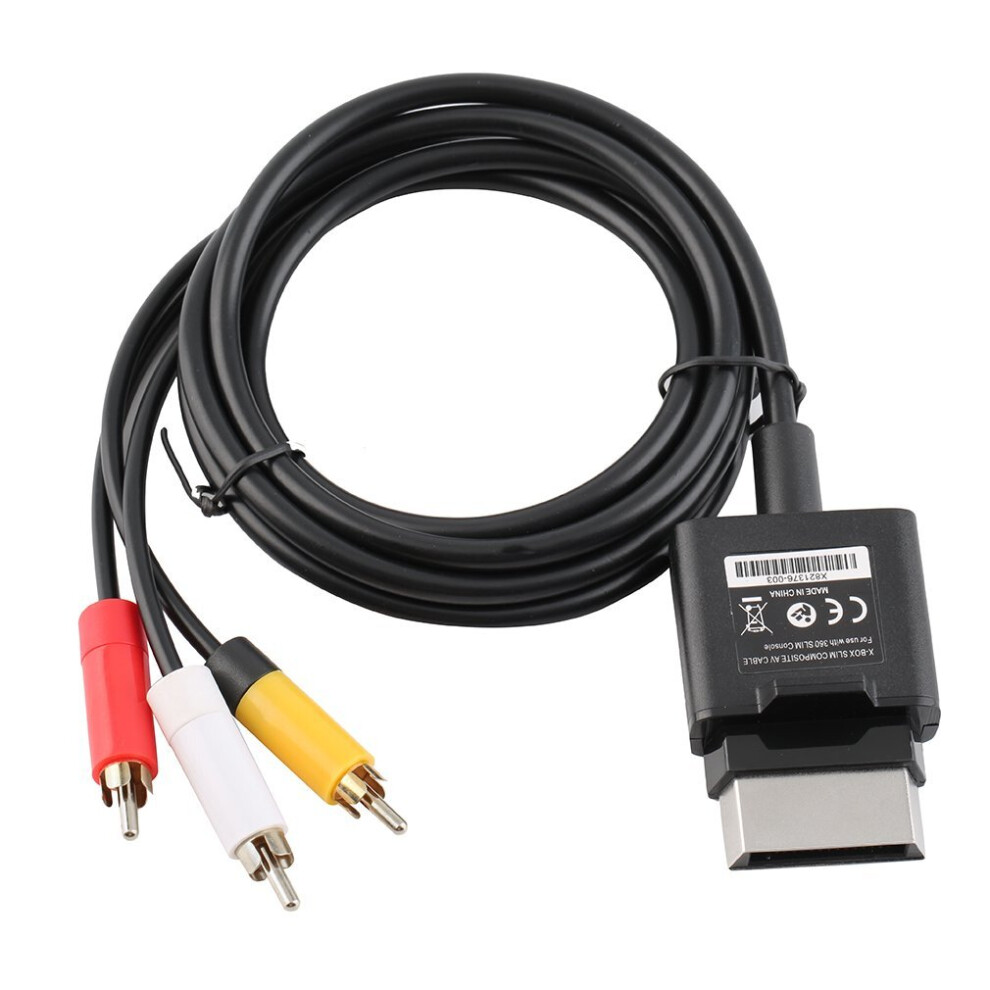 1.8M Audio Video Av Rca Video Composite Cable Cord For Xbox 360 Slim Gamepad 5063131637236