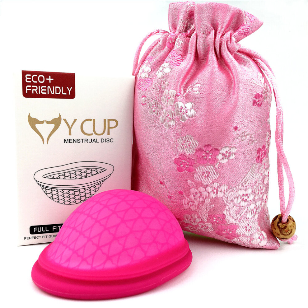 Wejoy Eecci Reusable Disc Flat-Fit Design Menstrual Cup With Extra-Thin Sterilizing Silicone Menstrual Disk Tampon/ Pad Alternative
