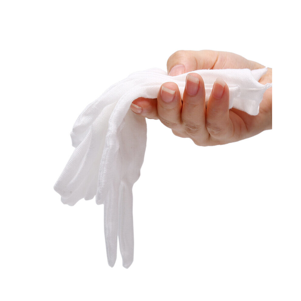 8PCS= 4Pairs White Cotton Gloves Soft Thin Coin Jewelry Inspection Work Gloves-image-OPC-PBNWY9Y-NEW