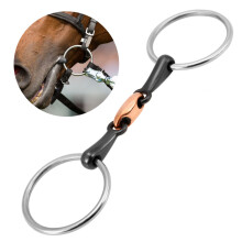 Horse Mouth Bit Stainless Steel Horse Mouth Piece Equestrian Snaffle Copper Link Bit Horse Racing Accessory Product