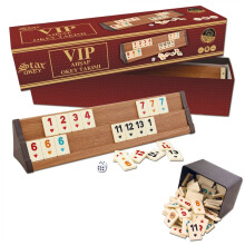 Star VIP Wooden Rummy Set Best Quality Walnut Natural Wood Cues Romme Party Board Games Okey Israel Rumikub Cube Ebony Rumi Tile