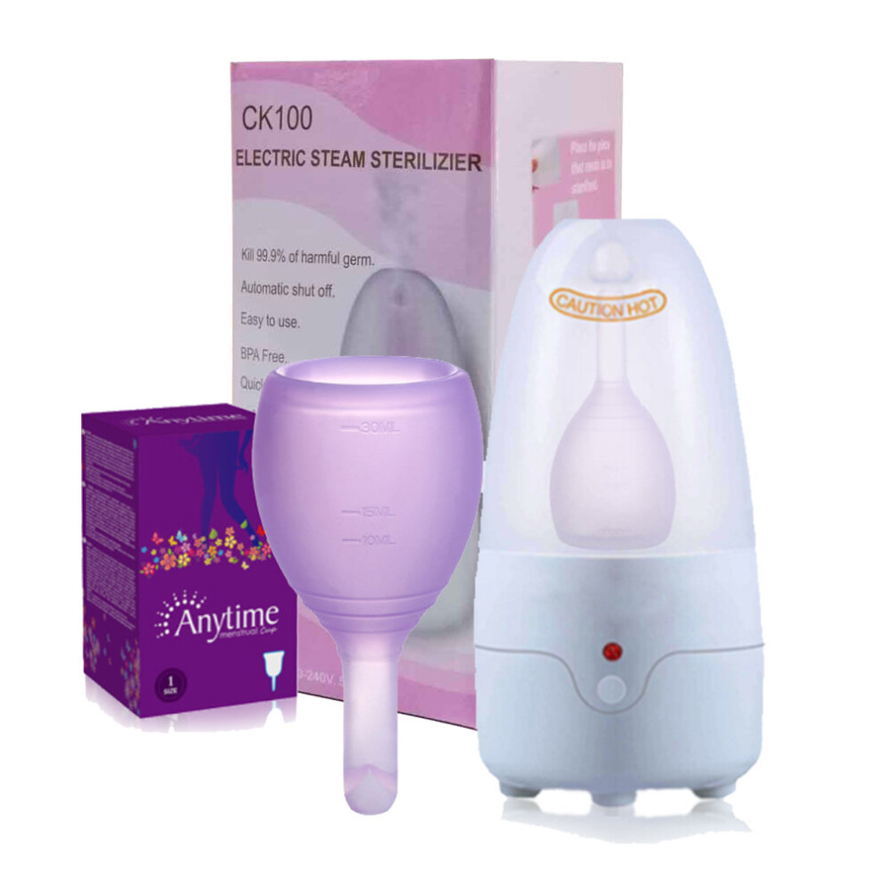 Wejoy Light Set Of Menstrual Cup And Sterilizer, Drain Valves Menstrual Cup For Heath Care Ultraviolet Disinfection Uv