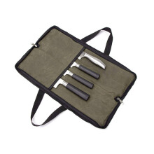 Foldable Chef Knife Roll Bag Kitchen Knife Bag Waxed Canvas Cooking Portable Durable Knife Storage Pockets Carry Case Pouch Bag