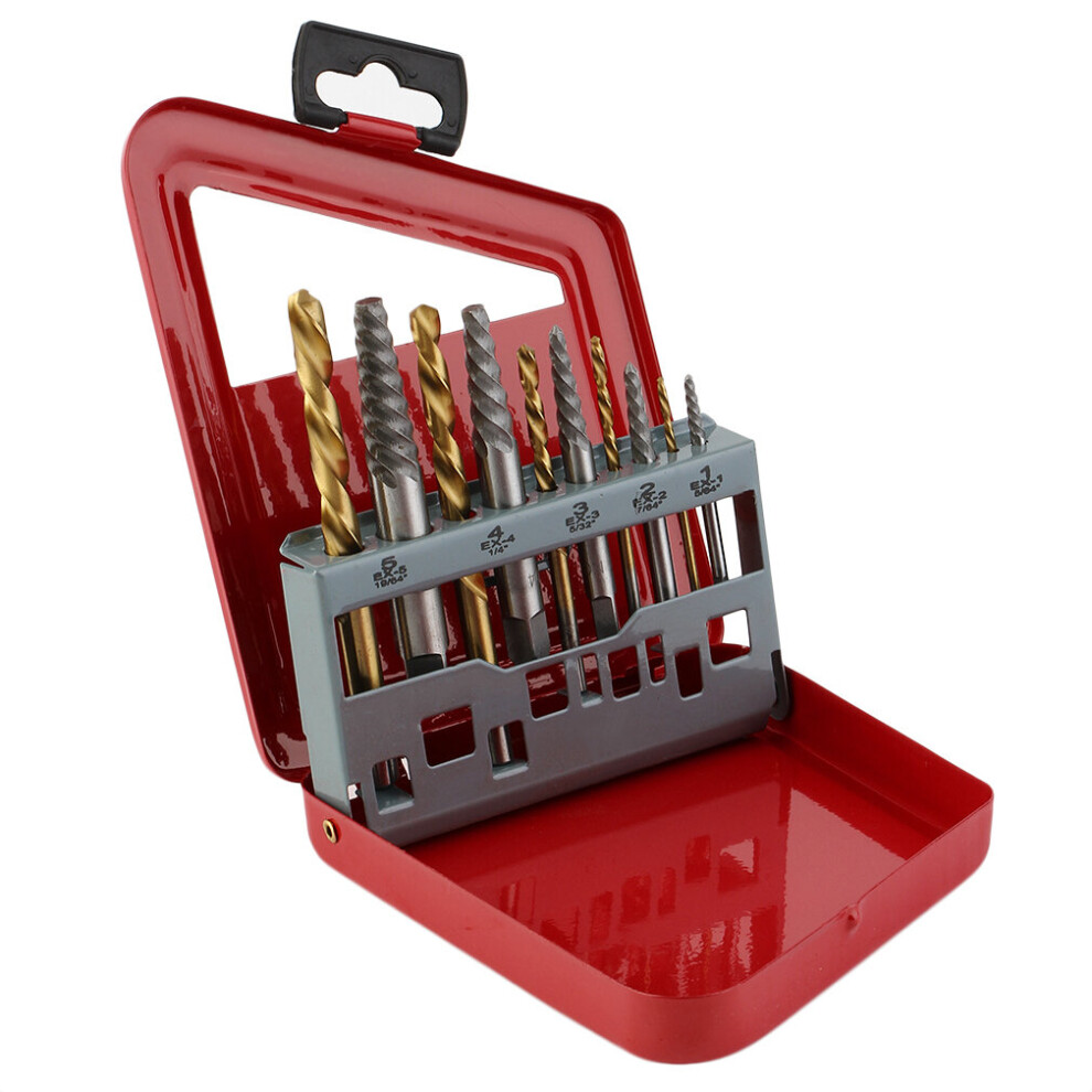 10Pcs/Set Screw Extractor Drill Bit Set Fast Speed Broken Damaged Bolt Remover 5063131588934