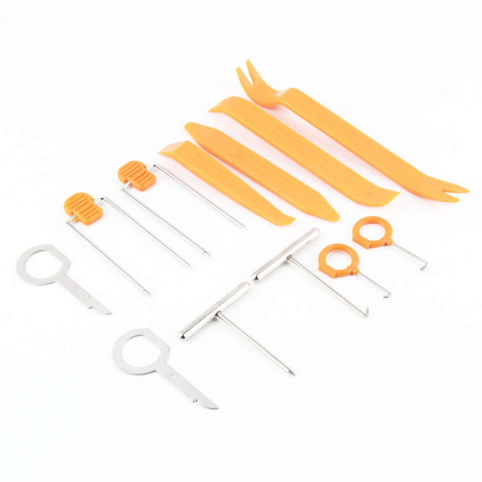 12Pcs Car Radio Door Clip Panel Trim Dash Audio Removal Pry Tool Kit Plastic 5063131617382