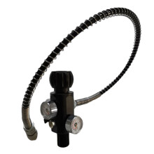 M18x1.5 PCP Tank Dual Gauge Charging Valve Air Fill Station Paintball Gas Cylinder Refill Adapter 400bar 6000psi With 50cm Hose