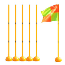 Portable Agility Marker Poles 150cm Soccer Footwork Speed Training Marker Rod Foldable Football Pole Flag