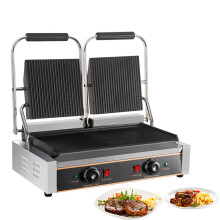Stainless Steel 3600W Double Pressure Cooker Table Top Griddles Cast Iron Panini Plate Grill Sandwich Electric Griddle