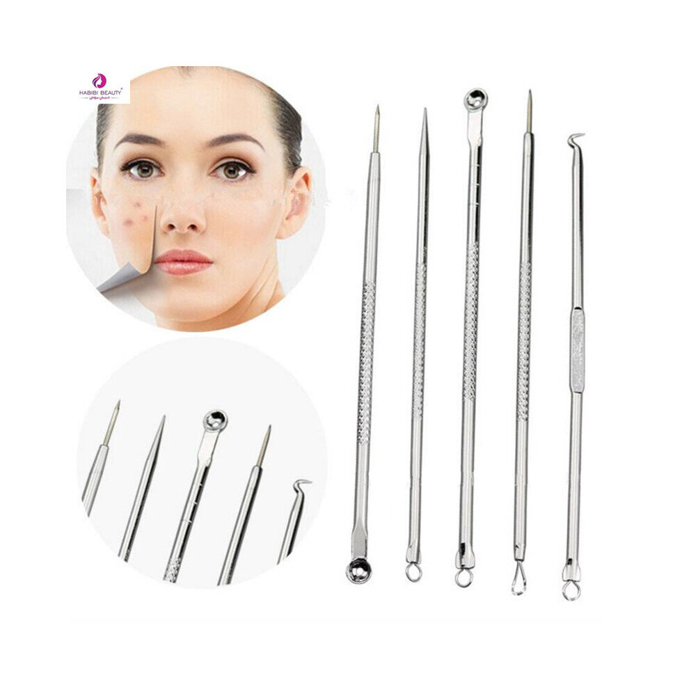 Wejoy 5Pcs/Lot Stainless Beauty Blackhead Comedone Acne Pimple Blemish Extractor Remover Needles Makeup Sets Professional