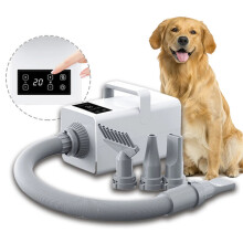 2200W Pet Dryer LED Display Negative Ion Blower Hot Wind Heater Fast Adjustable Pet Dog Grooming Blower Dog Brush Blow Dryer