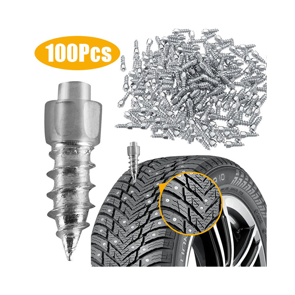 100Pcs Car Tire Studs Anti-Slip Screws Nails Universal Motorcycle Bike Truck Off-Road Tyre Anti-Ice Spikes Snow Sole Tire Cleats 5063131479027
