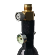 M18x1.5 Thread Paintball CO2 Cylinder Tank On Off Valve With Pressure Tester Air Charging Adapter