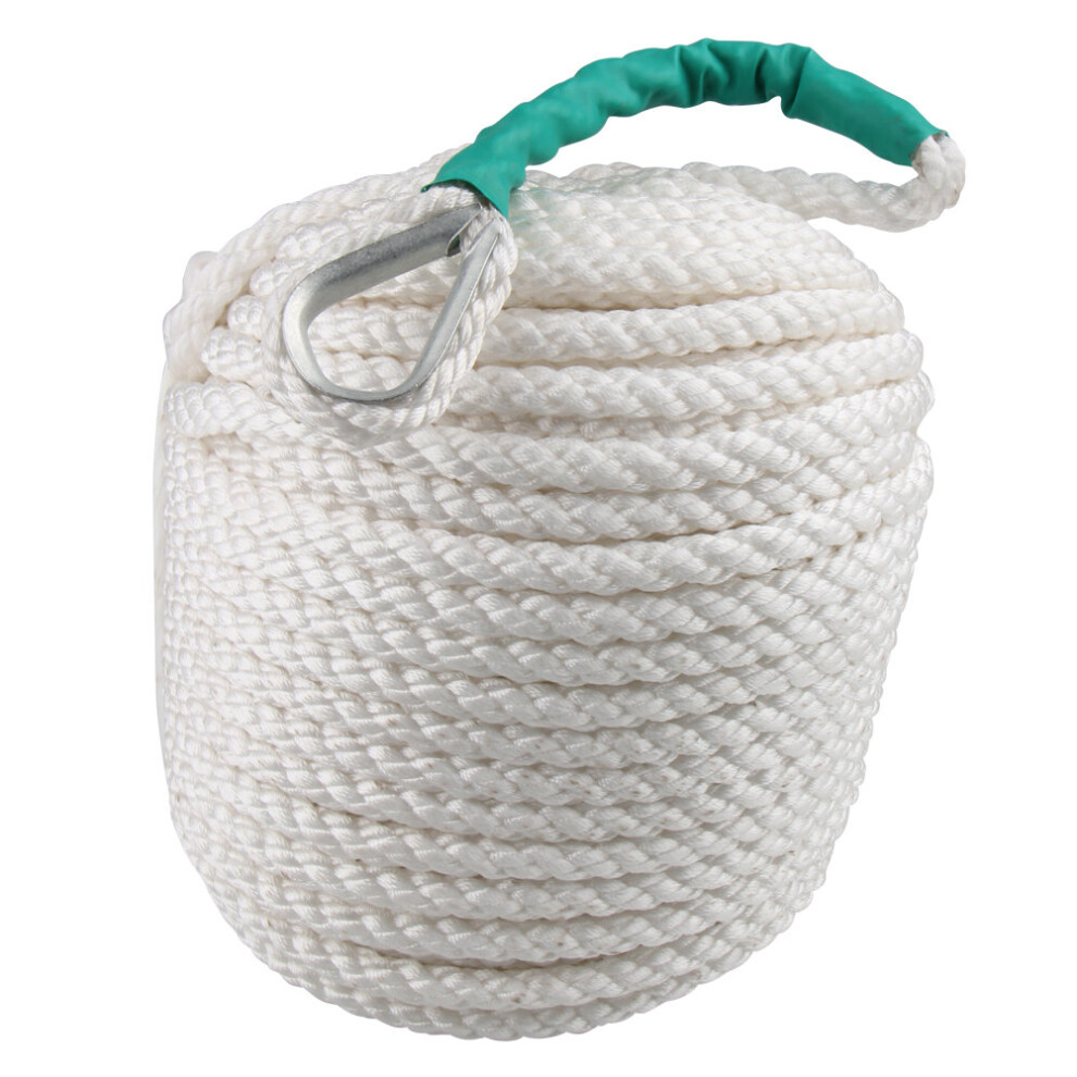 Boat Rope Polypropylene Docking Rope Three Strand Dockline Braided Anchor Line/Sailboat/Sled Line With Thimble 5063131436099