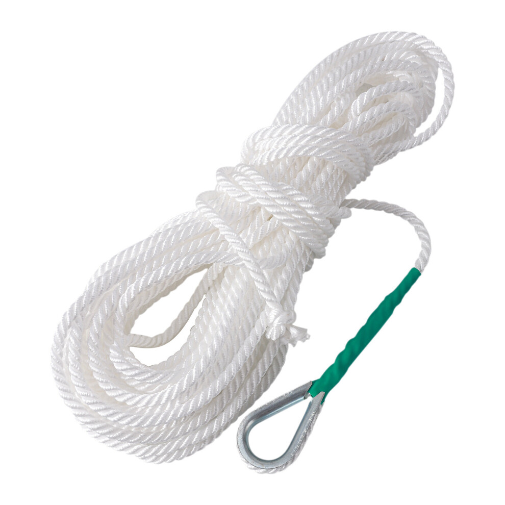 Three Strand Braided Boat Anchor Line Dockline With Thimble Premium Anchor Rope 1/4 Inch X 100 Feet 5063131436105